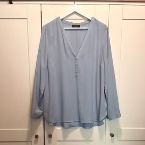 M&S Smokey Blue Long Sleeve Blouse Size UK 18